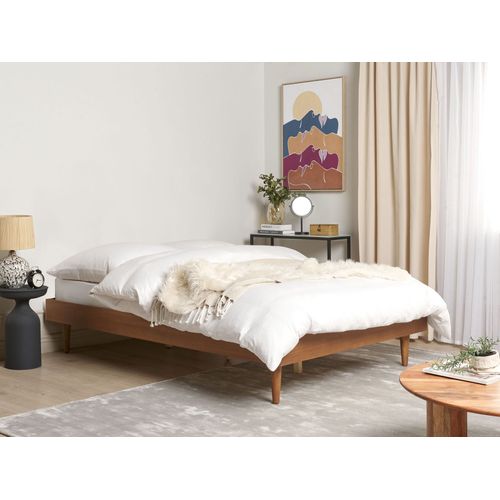 Lit Avec Sommier Toucy 140 X 200 Cm Frêne Marron