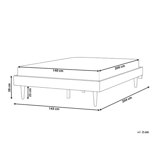 Lit Avec LED Toucy 140 X 200 Cm Frêne Marron