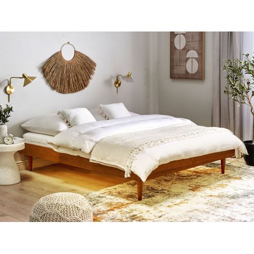 Lit Avec LED Toucy 180 X 200 Cm Frêne Marron