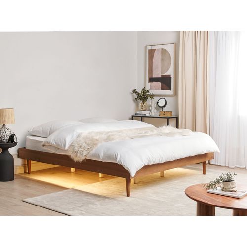 Lit Avec LED Toucy 180 X 200 Cm Frêne Marron