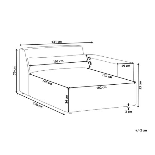 Chaise Longue Côté Gauche Beige Hellnar