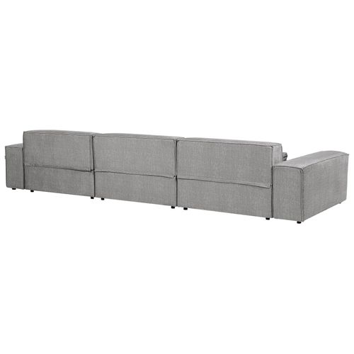 Canapé D'angle à Droite Modulable 3 Places En Tissu Gris Hellnar