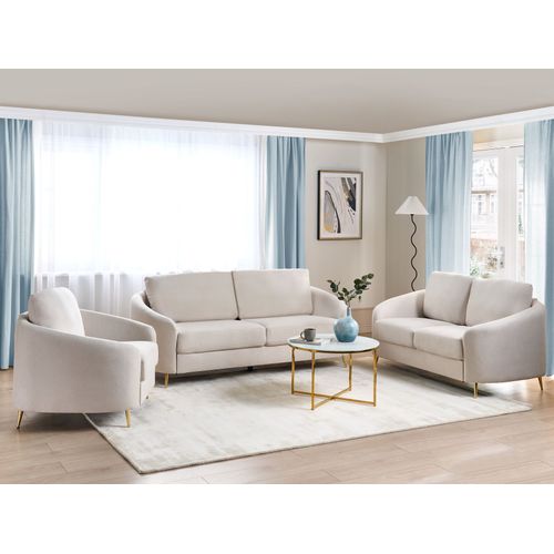 Ensemble De Salon En Tissu Beige Clair Trosa