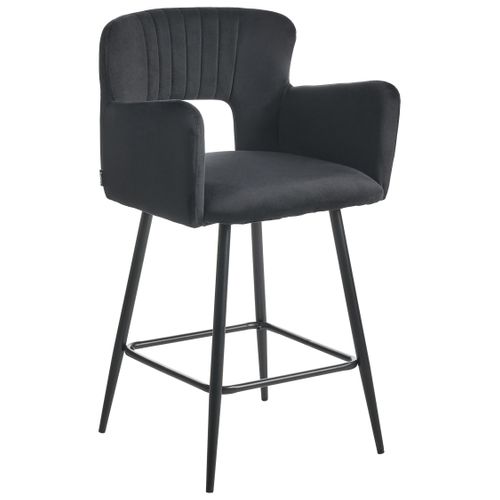 Tabouret De Bar Set De 2 Velours Noir Sanilac