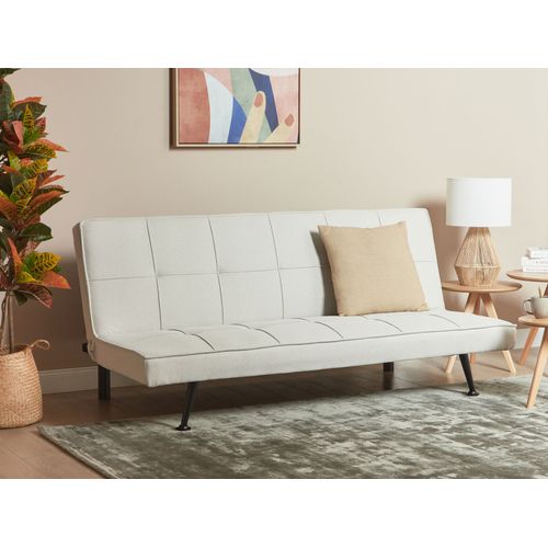 Canapé Convertible 3 Places En Tissu Beige Clair Hasle