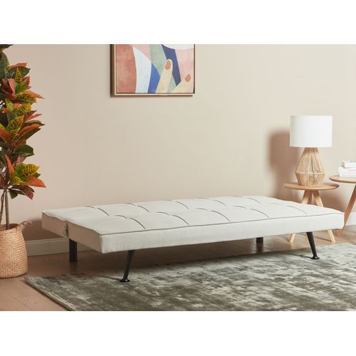 Canapé Convertible 3 Places En Tissu Beige Clair Hasle