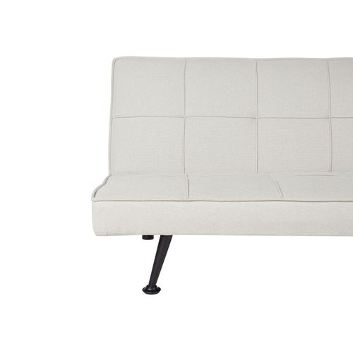 Canapé Convertible 3 Places En Tissu Beige Clair Hasle