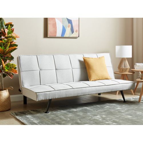 Canapé Convertible 3 Places En Tissu Gris Clair Hasle