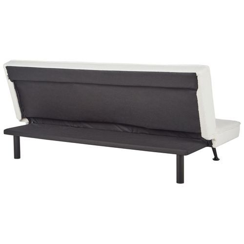 Canapé Convertible 3 Places En Tissu Bouclé Blanc Hasle