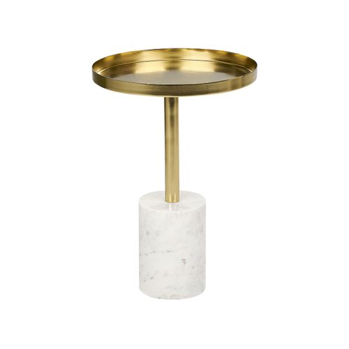 Table D'appoint Dorée Et Blanche Camelo