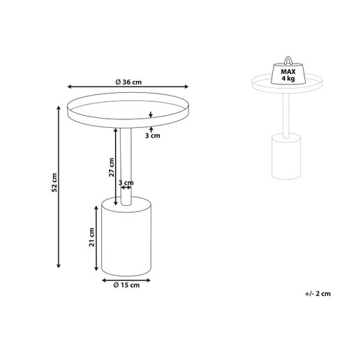 Table D'appoint Dorée Et Blanche Camelo