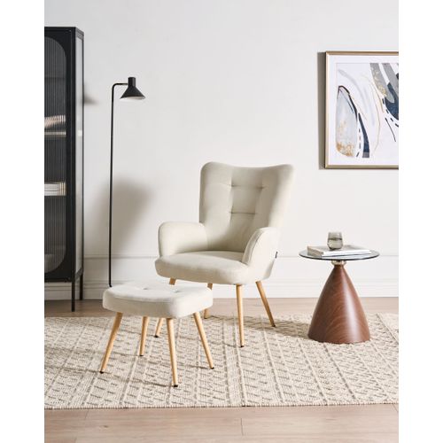 Chaise Avec Repose-pied Beige Clair Vejle
