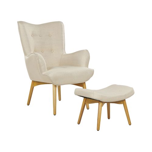 Chaise Avec Repose-pied Beige Clair Vejle