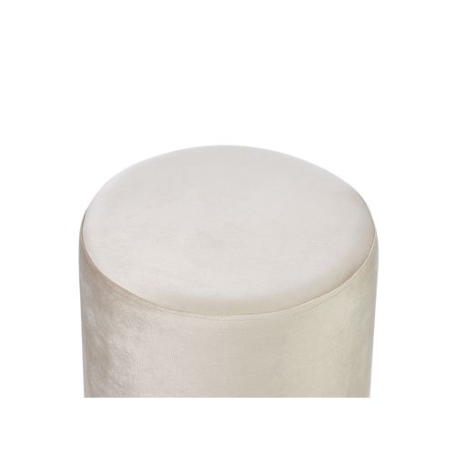 Pouf Lovett Velours Beige Clair