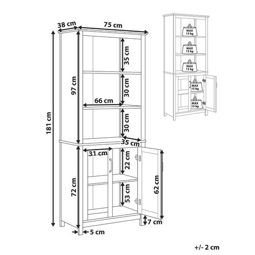 Armoire à Vitrine Avec Portes Vitrées Blanc Lusby