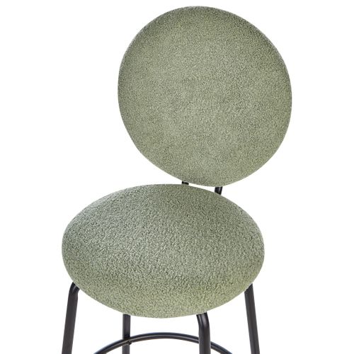 Tabouret De Bar Set De 2 Bouclé Vert Clair Emery