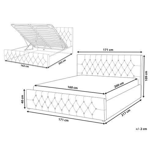 Lit Avec Coffre En Velours Taupe 160 X 200 Cm Amiens