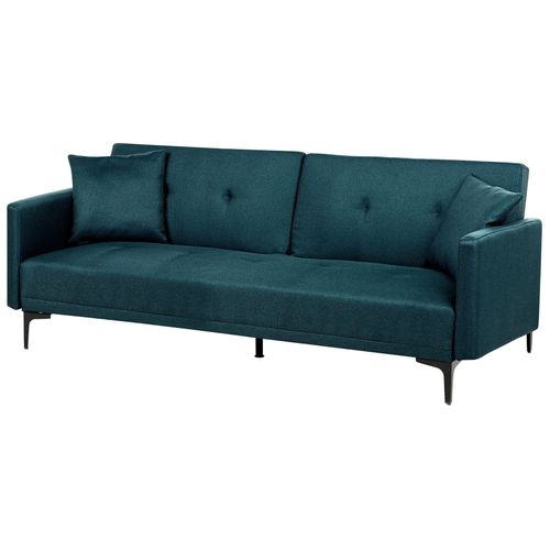 Canapé Convertible 3 Places En Tissu Bleu Azur Lucan