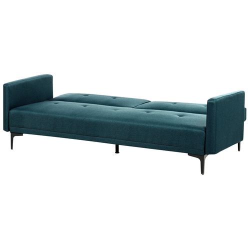 Canapé Convertible 3 Places En Tissu Bleu Azur Lucan