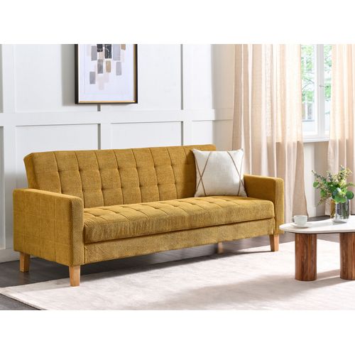 Canapé Convertible 3 Places Jaune Vehkoo