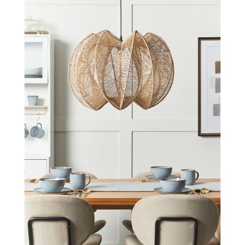 Lampe Suspension Maninga Corde En Papier Marron Clair