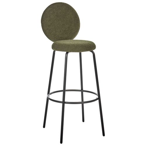 Tabouret De Bar Set De 2 Bouclé Vert Foncé Emery
