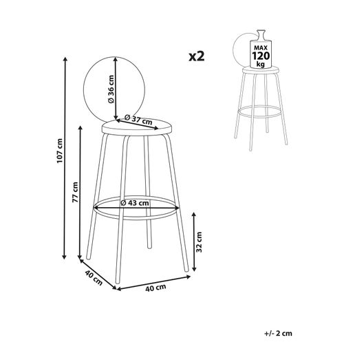 Tabouret De Bar Set De 2 Bouclé Vert Foncé Emery