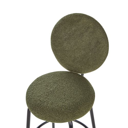 Tabouret De Bar Set De 2 Bouclé Vert Foncé Emery