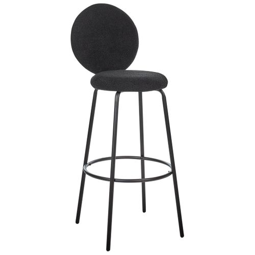 Tabouret De Bar Set De 2 Bouclé Noir Emery