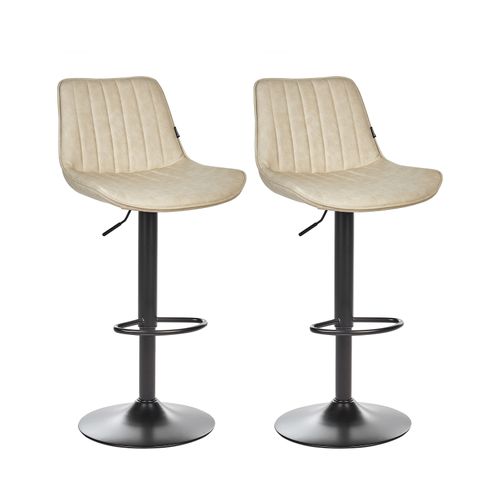 Tabouret De Bar Set De 2 Cuir Pu Beige Clair Dubrovnik