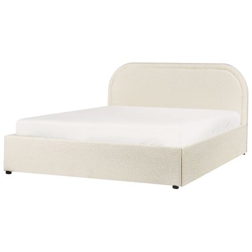 Lit Ottoman Bouclé Quillien 140 X 200 Cm Beige Clair
