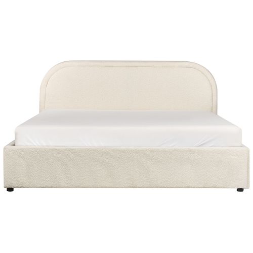 Lit Ottoman Bouclé Quillien 160 X 200 Cm Beige Clair