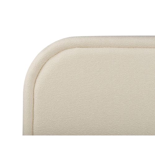 Lit Ottoman Bouclé Quillien 160 X 200 Cm Beige Clair