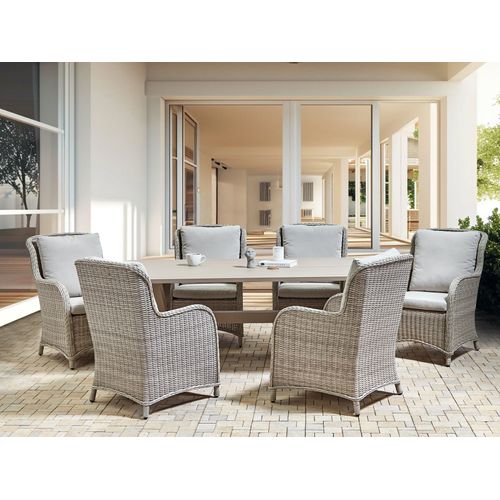 Table De Jardin 200 X 105 Cm Métal Taupe Cascais