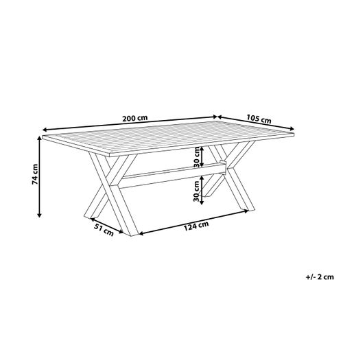 Table De Jardin 200 X 105 Cm Métal Taupe Cascais