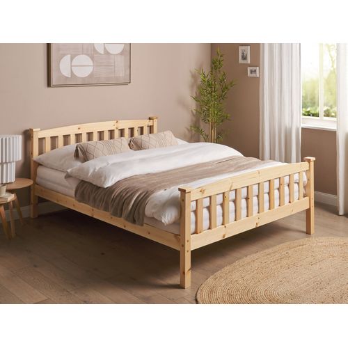 Lit Avec Sommier Bois De Pin Giverny 140 X 200 Cm Marron Clair