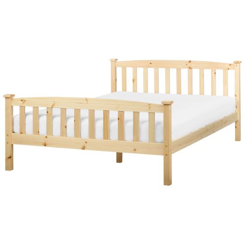 Lit Avec Sommier Bois De Pin Giverny 140 X 200 Cm Marron Clair