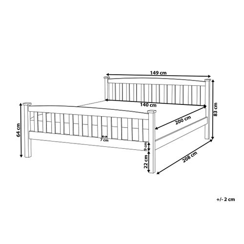 Lit Avec Sommier Bois De Pin Giverny 140 X 200 Cm Marron Clair