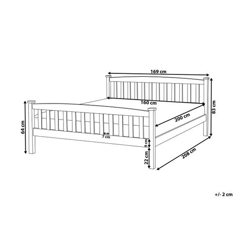 Lit Double En Bois De Pin Clair 160 X 200 Cm Giverny