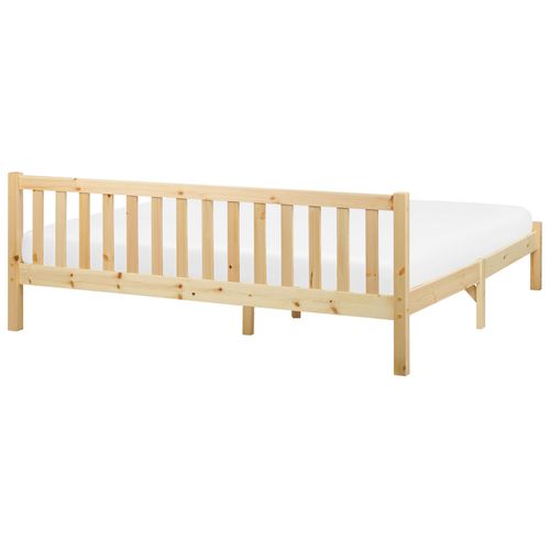 Lit Avec Sommier Bois De Pin Florac 180 X 200 Cm Marron Clair