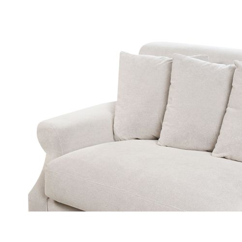 Canapé 3 Places En Velours Blanc Cassé Eike