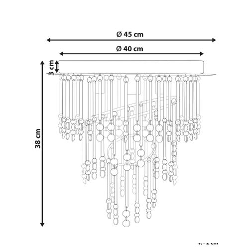 Lustre En Cristal De Verre Argenté D 45 Cm Esmelle
