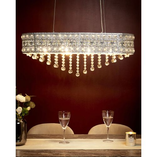 Lustre à 4 Lumières En Métal Argenté Belelle