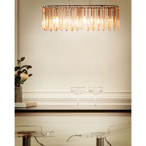 Lustre Mandeo Verre Argenté