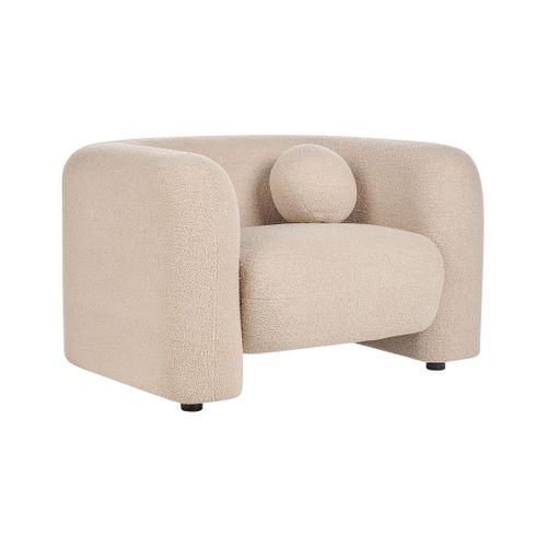 Bouclé Fauteuil Beige Leiren