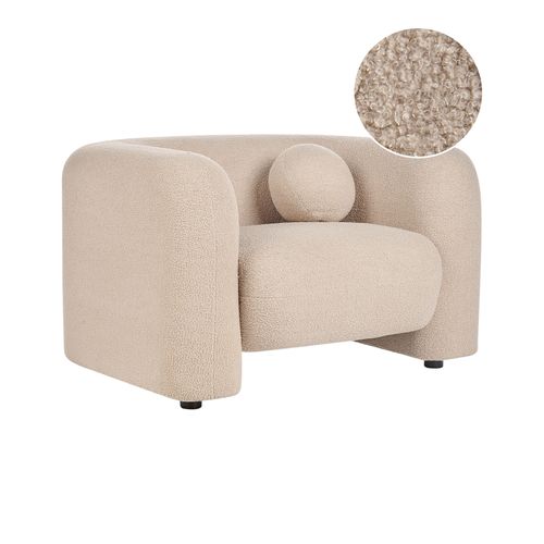 Bouclé Fauteuil Beige Leiren