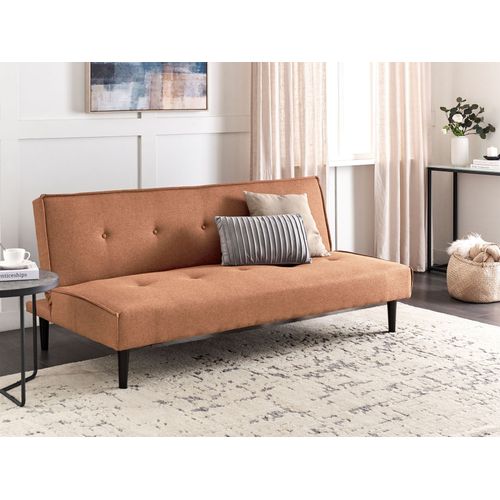 Canapé-lit 3 Places En Tissu Marron Doré Visby