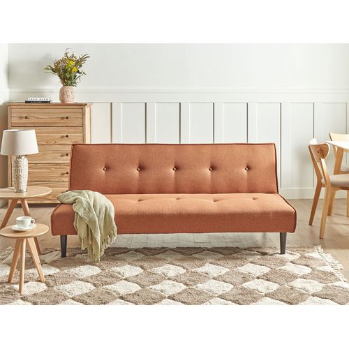 Canapé-lit 3 Places En Tissu Marron Doré Visby