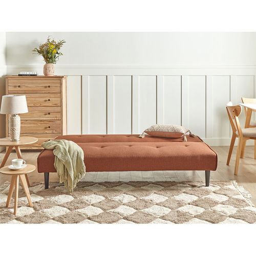 Canapé-lit 3 Places En Tissu Marron Doré Visby