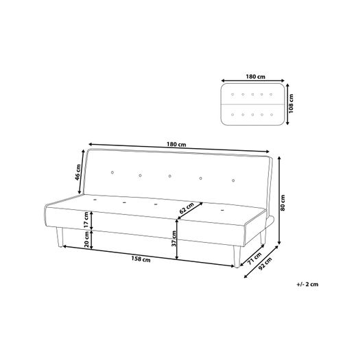 Canapé-lit 3 Places En Tissu Marron Doré Visby